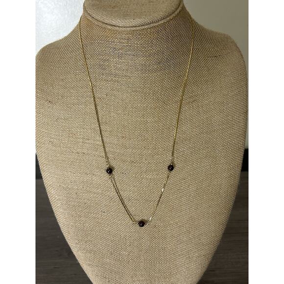 Lovely Gold Tone Chains/ Purple Glass Beads. Measures 25” - Picture 1 of 2